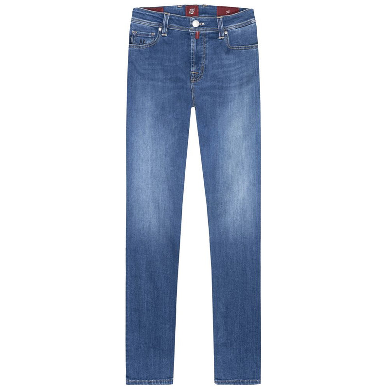 Light Blue Cotton Men Jean Tramarossa