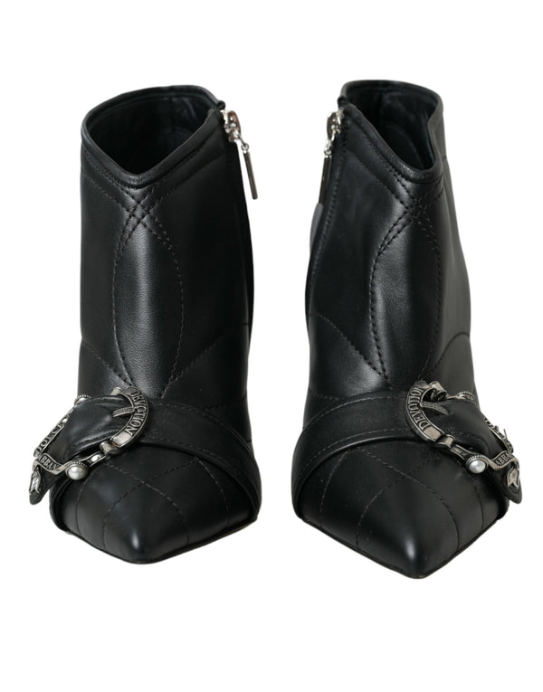 Black Devotion Quilted Buckled Boots Shoes Dolce & Gabbana