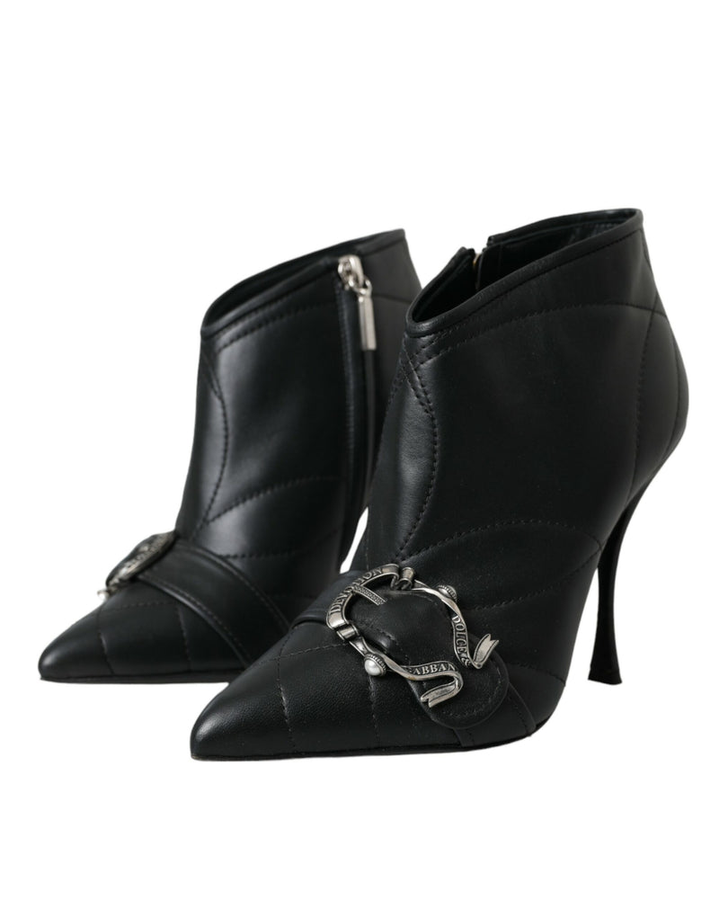 Black Devotion Quilted Buckled Boots Shoes Dolce & Gabbana