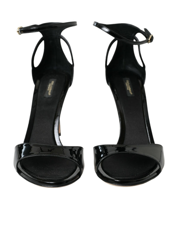 Black KEIRA Leather Heels Sandals Shoes Dolce & Gabbana