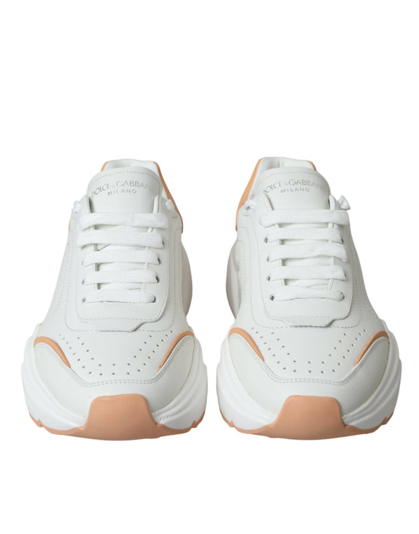 White Peach DAYMASTER Leather Sneakers Shoes Dolce & Gabbana