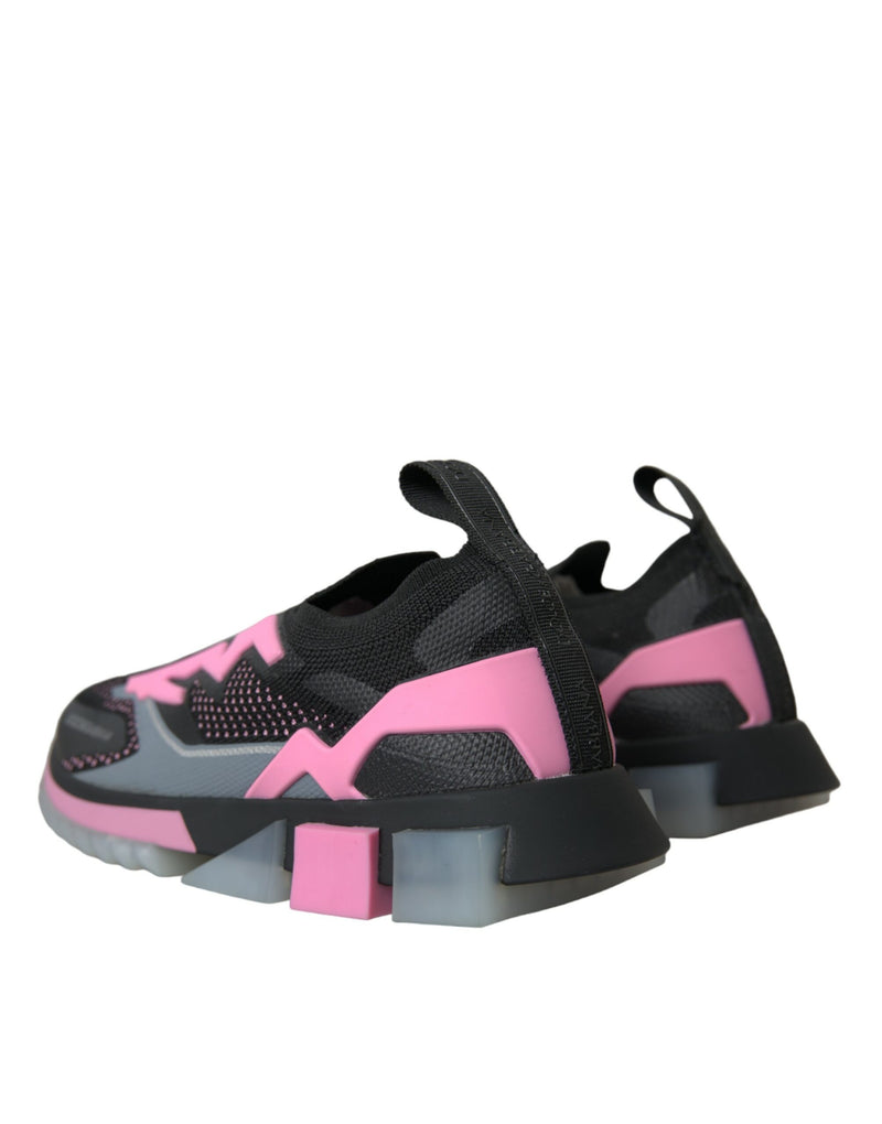 Black Pink Slip On Sorrento Sneakers Shoes Dolce & Gabbana