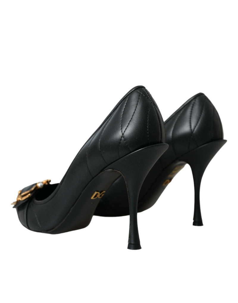 Black Devotion Leather Heels Pumps Shoes Dolce & Gabbana