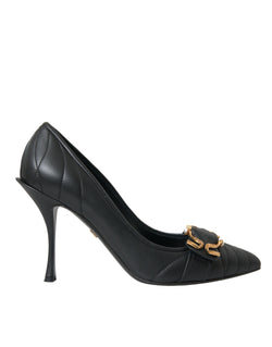 Black Devotion Leather Heels Pumps Shoes Dolce & Gabbana