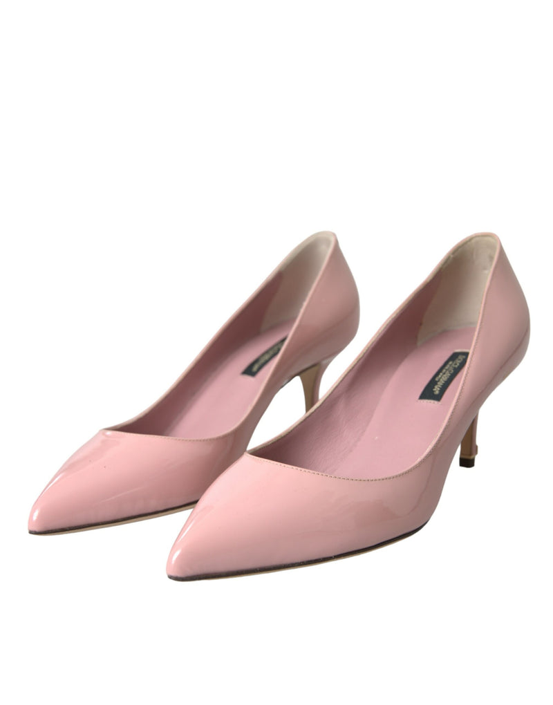 Light Pink Patent Leather Heels Pumps Shoes Dolce & Gabbana