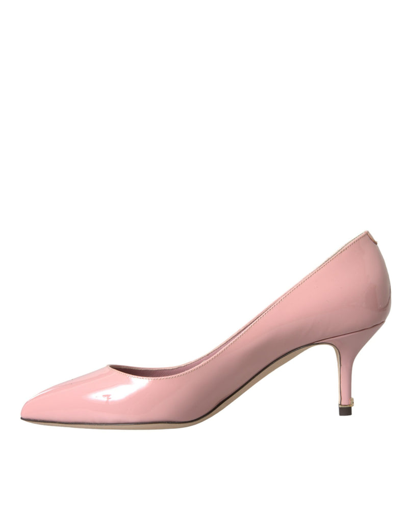 Light Pink Patent Leather Heels Pumps Shoes Dolce & Gabbana