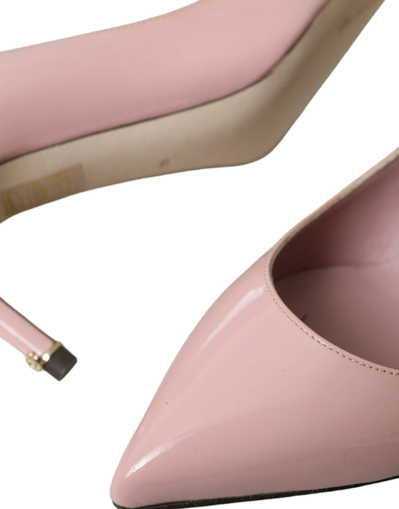 Light Pink Patent Leather Heels Pumps Shoes Dolce & Gabbana