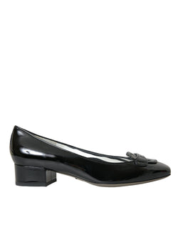 Black Patent Leather Block Heels Pumps Shoes Dolce & Gabbana