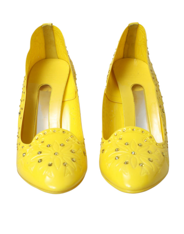 Yellow Crystal CINDERELLA Heels Pumps Shoes Dolce & Gabbana