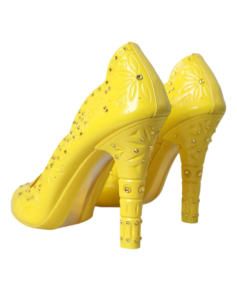 Yellow Crystal CINDERELLA Heels Pumps Shoes Dolce & Gabbana