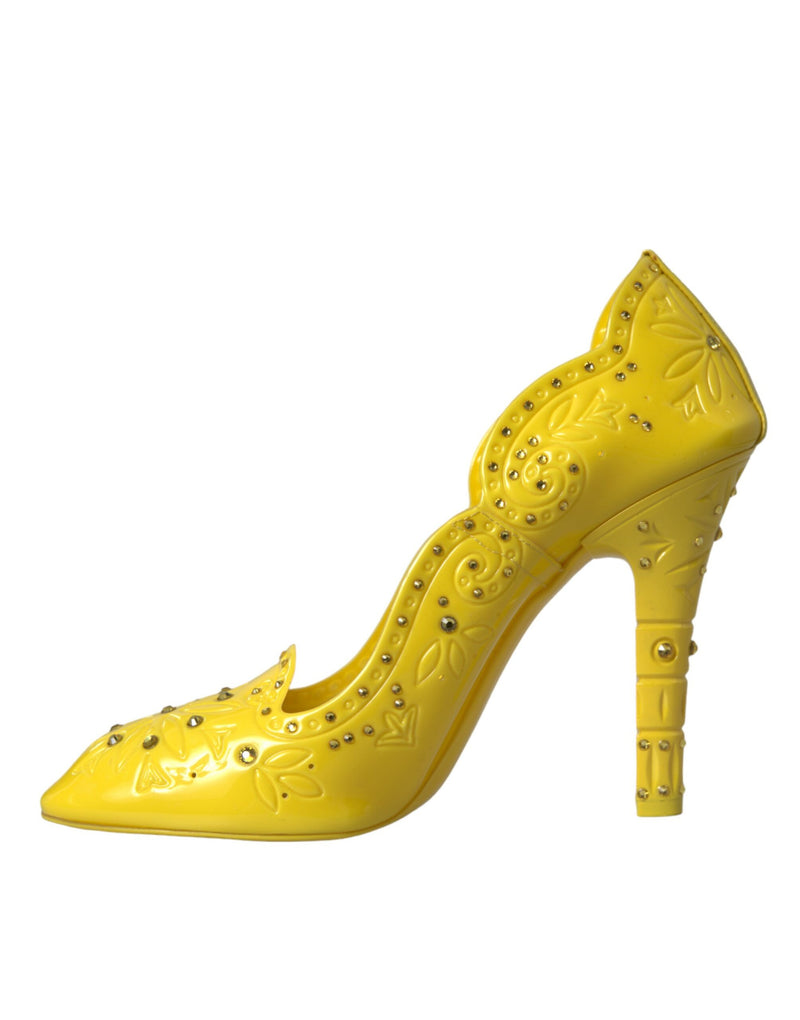 Yellow Crystal CINDERELLA Heels Pumps Shoes Dolce & Gabbana