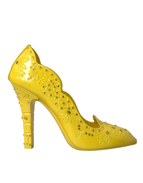 Yellow Crystal CINDERELLA Heels Pumps Shoes Dolce & Gabbana