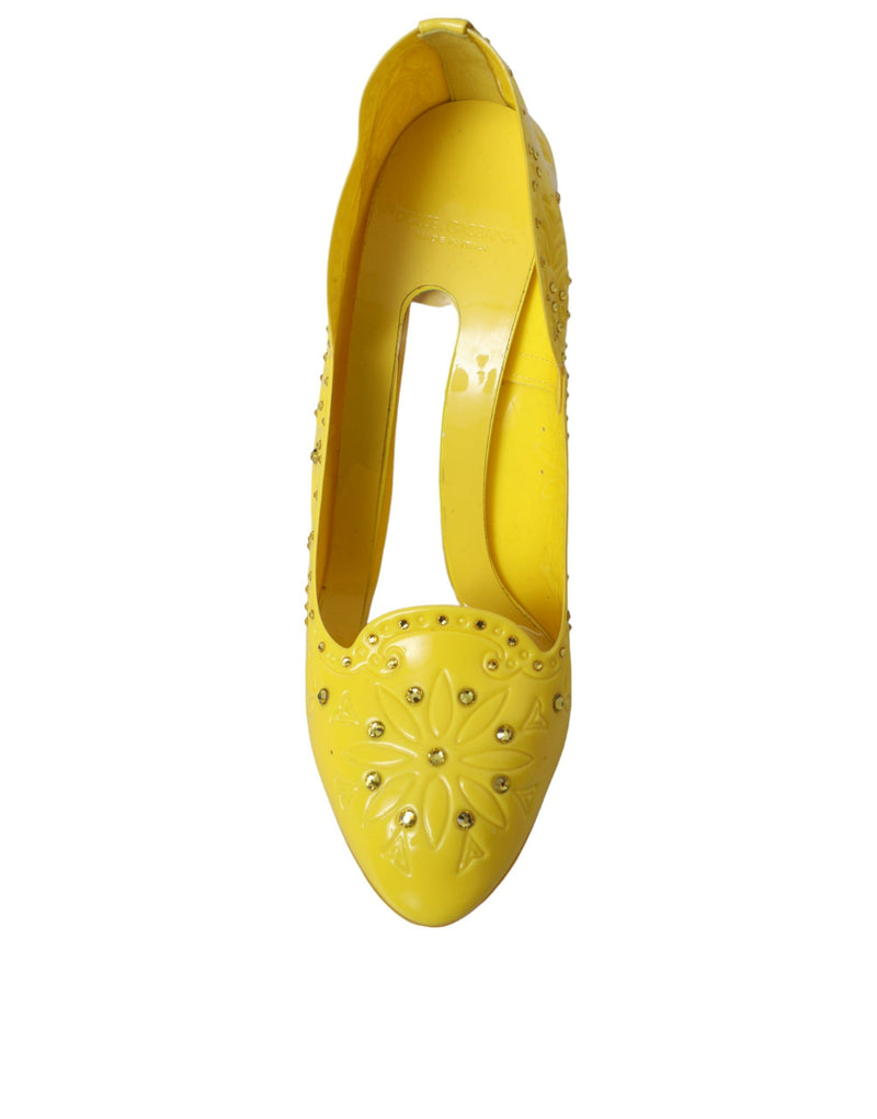 Yellow Crystal CINDERELLA Heels Pumps Shoes Dolce & Gabbana