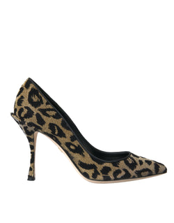 Black Gold Leopard Lurex Heels Pumps Shoes Dolce & Gabbana