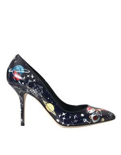 Blue Space Robot Leather Heels Pumps Shoes Dolce & Gabbana