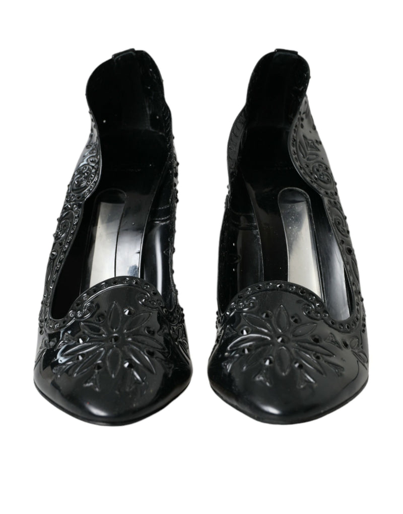 Black Crystal CINDERELLA Heels Pumps Shoes Dolce & Gabbana