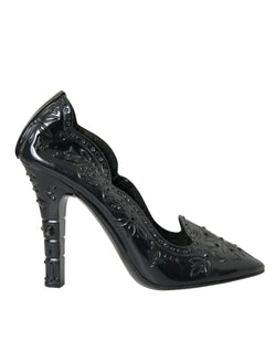 Black Crystal CINDERELLA Heels Pumps Shoes Dolce & Gabbana