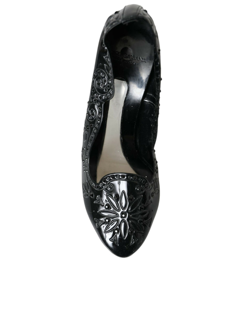 Black Crystal CINDERELLA Heels Pumps Shoes Dolce & Gabbana