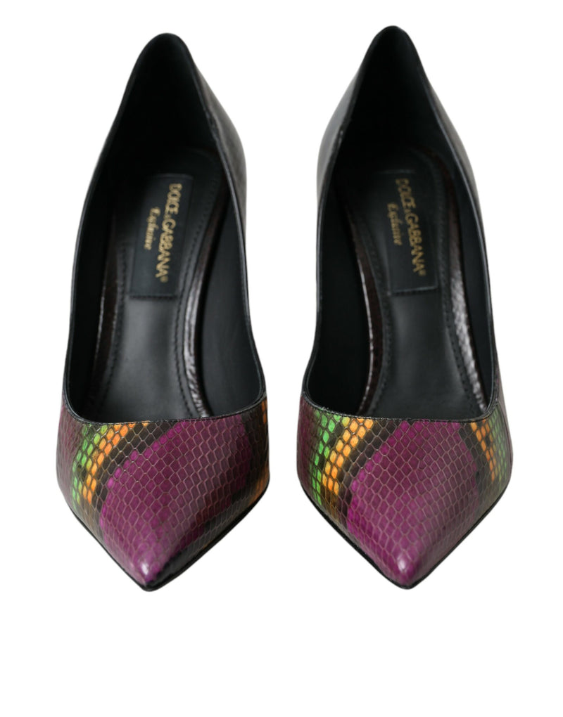 Multicolor Exotic Leather Heels Pumps Shoes Dolce & Gabbana