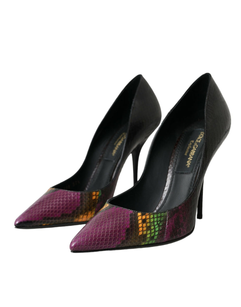 Multicolor Exotic Leather Heels Pumps Shoes Dolce & Gabbana