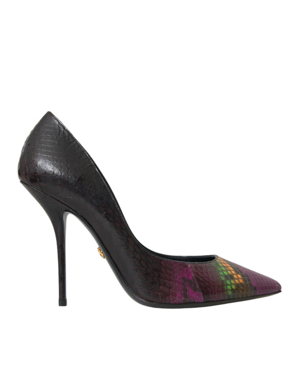 Multicolor Exotic Leather Heels Pumps Shoes Dolce & Gabbana