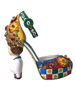 Multicolor Carretto Embellished Sandals Shoes Dolce & Gabbana