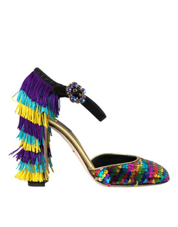 Multicolor Sequin Crystal Mary Jane Shoes Dolce & Gabbana