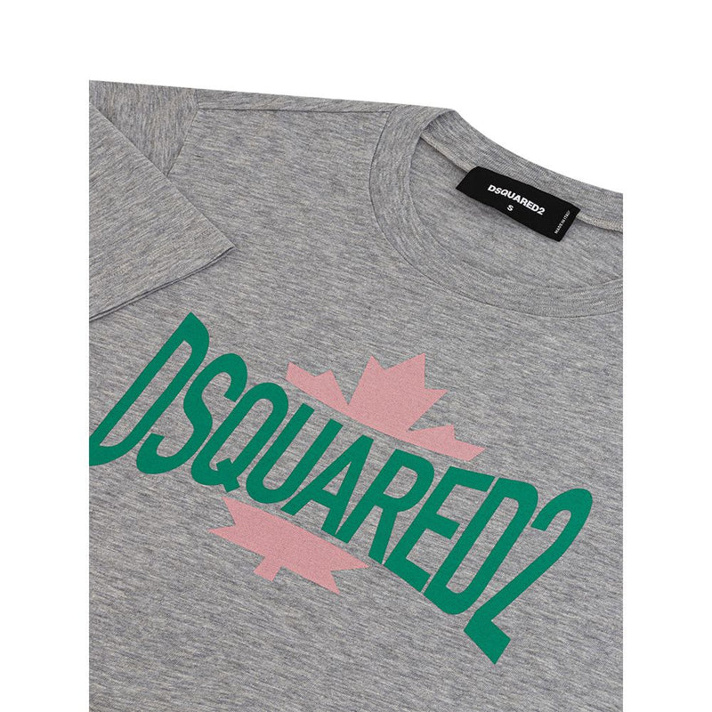 Chic Gray Cotton Tee for the Modern Woman Dsquared²