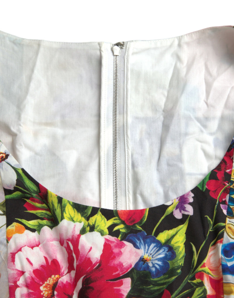 Multicolor Patchwork Cotton Aline Mini Dress Dolce & Gabbana