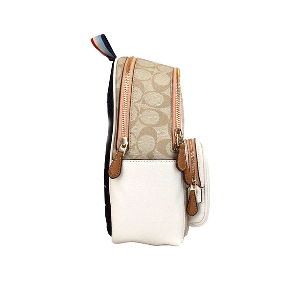 Mini Court Signature Pear Motif Shoulder Backpack Bookbag Bag Chalk Taffy COACH