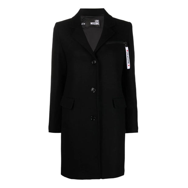 Black Wool Jackets & Coat Love Moschino