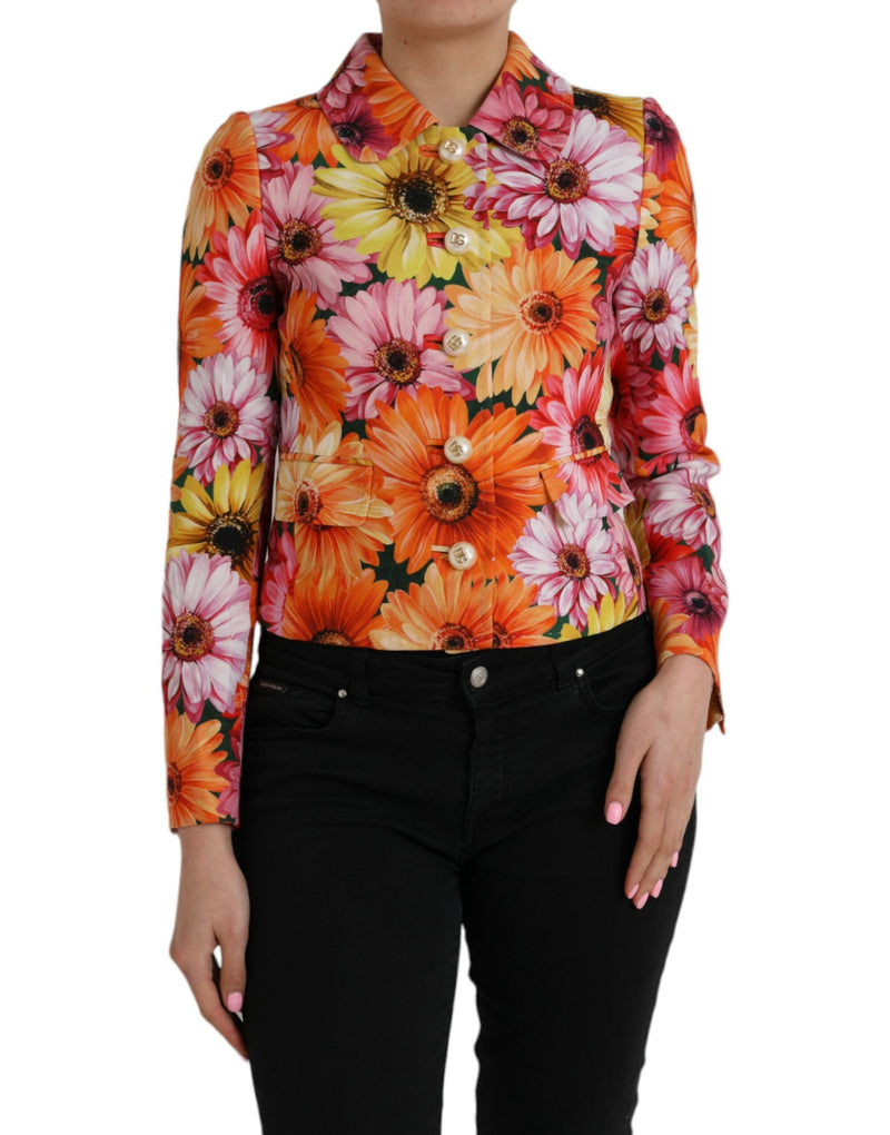 Multicolor Floral Brocade Blazer Coat Jacket Dolce & Gabbana