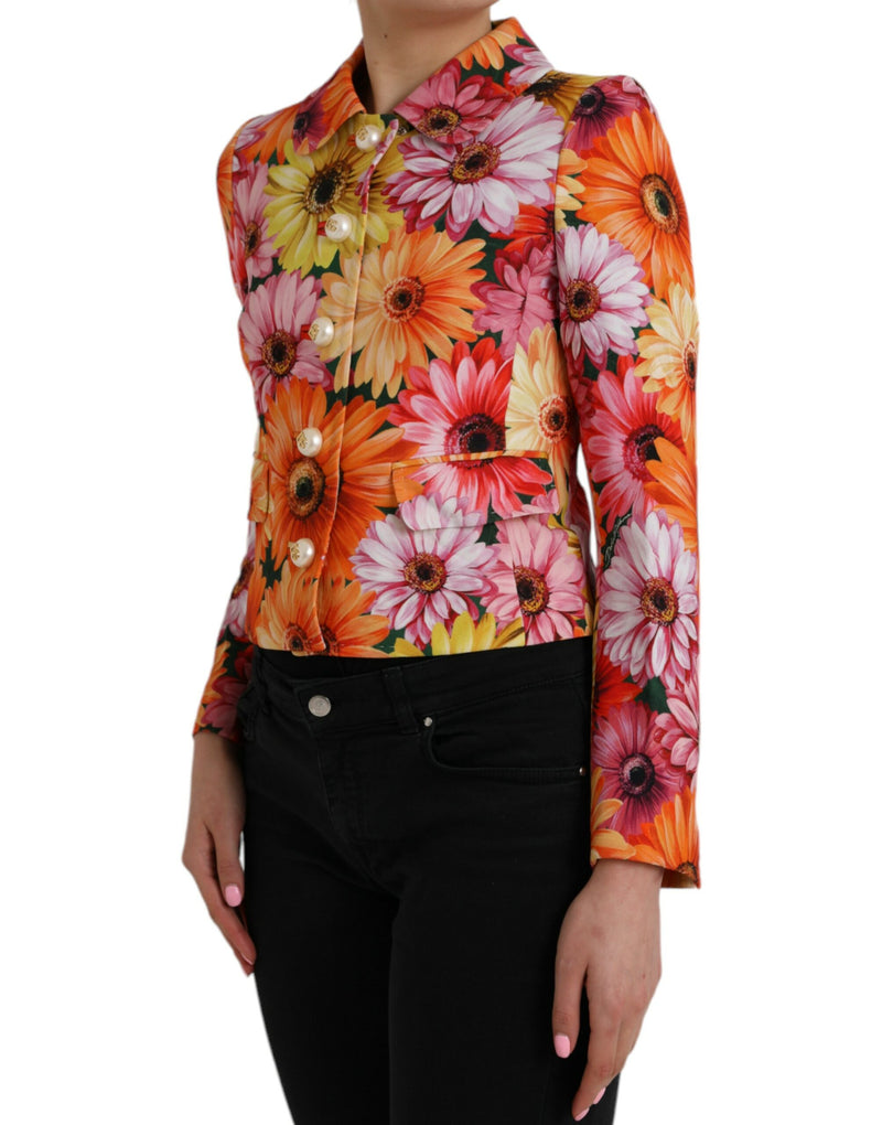 Multicolor Floral Brocade Blazer Coat Jacket Dolce & Gabbana