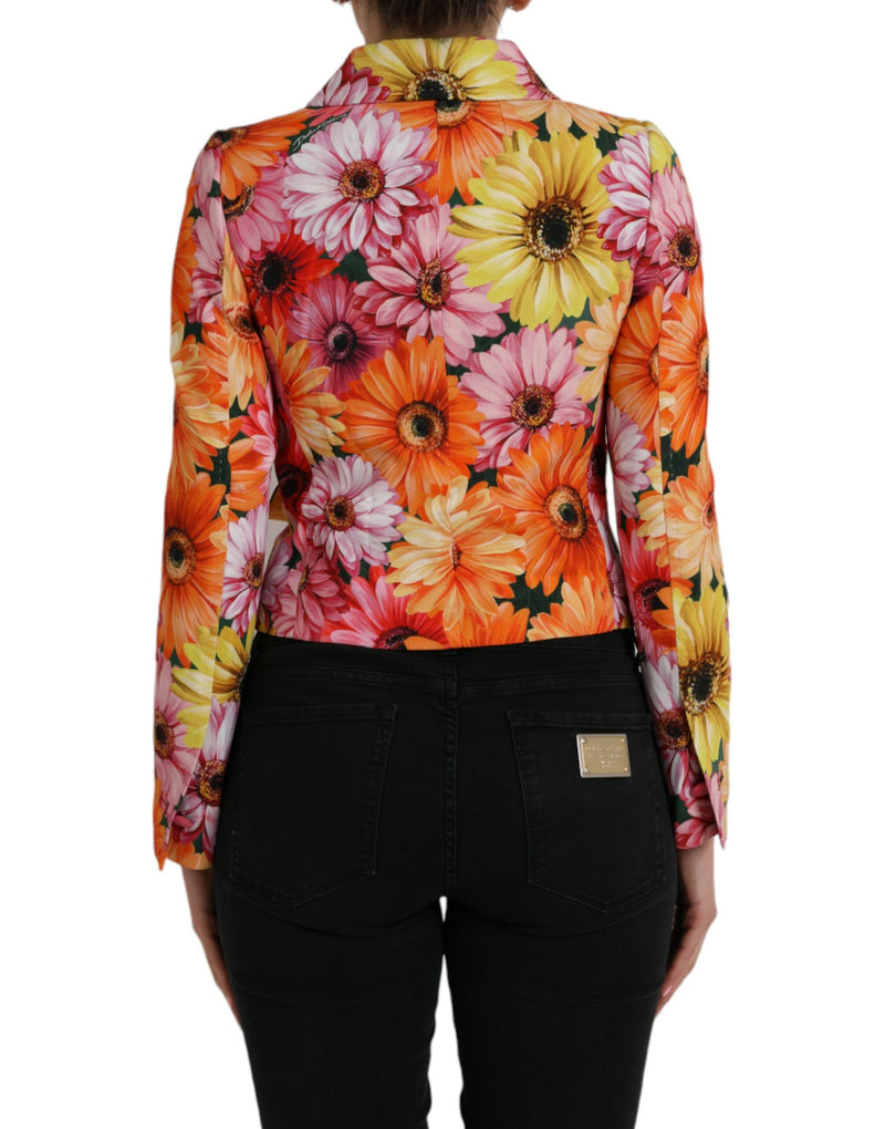 Multicolor Floral Brocade Blazer Coat Jacket Dolce & Gabbana