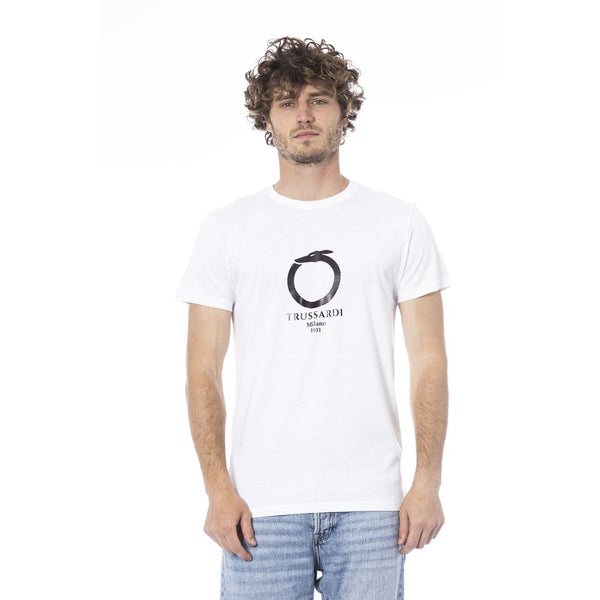 White Cotton T-Shirt Trussardi Beachwear