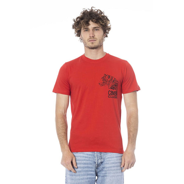 Red Cotton Men T-Shirt Cavalli Class