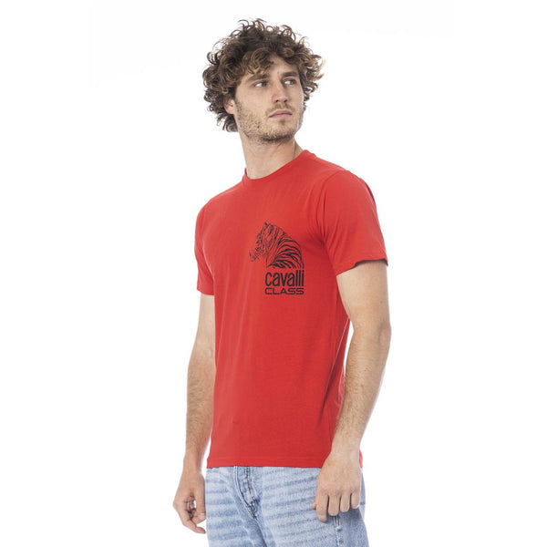 Red Cotton Men T-Shirt Cavalli Class