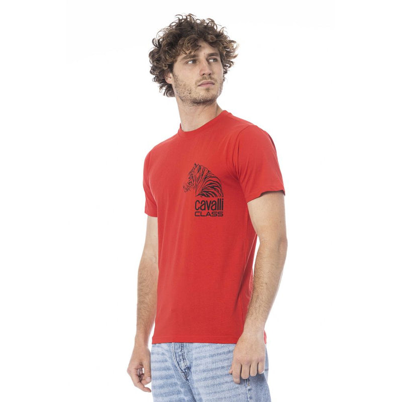 Red Cotton Men T-Shirt Cavalli Class