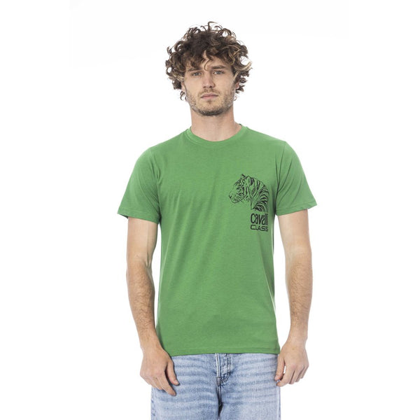 Green Cotton Men T-Shirt Cavalli Class