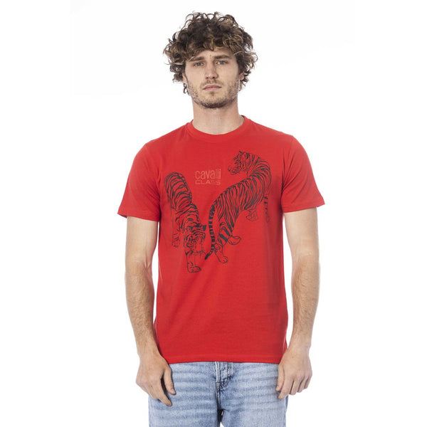 Red Cotton Men T-Shirt Cavalli Class