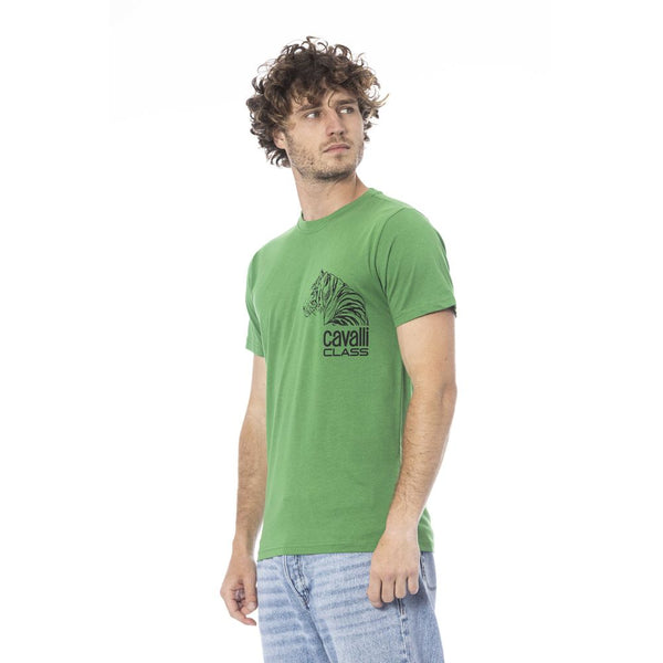 Green Cotton Men T-Shirt Cavalli Class