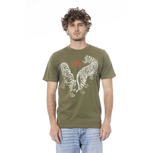 Green Cotton Men T-Shirt Cavalli Class