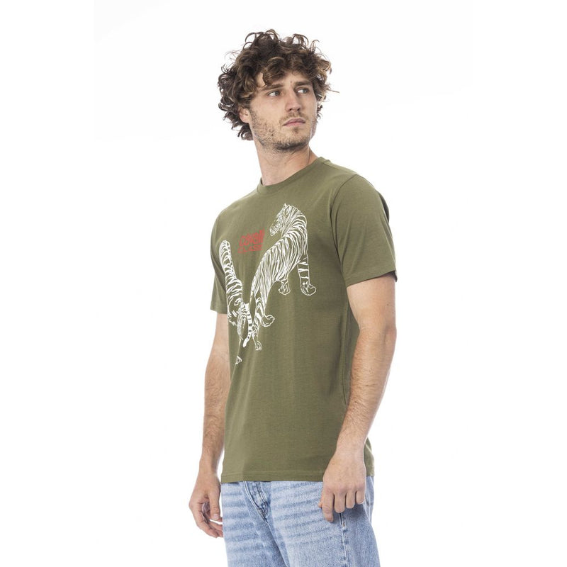 Green Cotton Men T-Shirt Cavalli Class