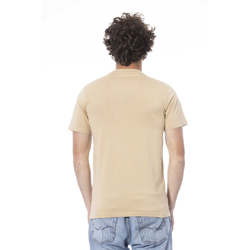 Beige Cotton Men T-Shirt Cavalli Class