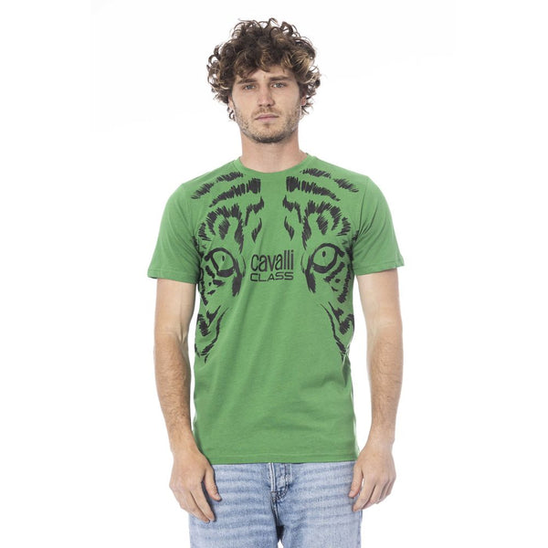 Green Cotton Men T-Shirt Cavalli Class