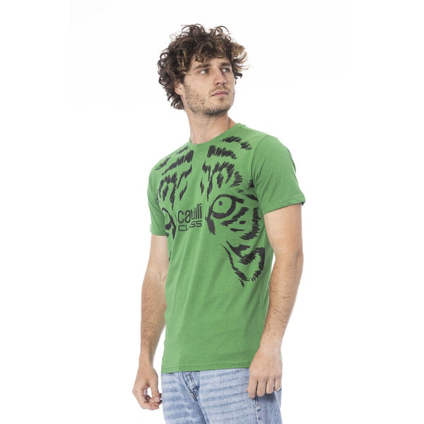Green Cotton Men T-Shirt Cavalli Class