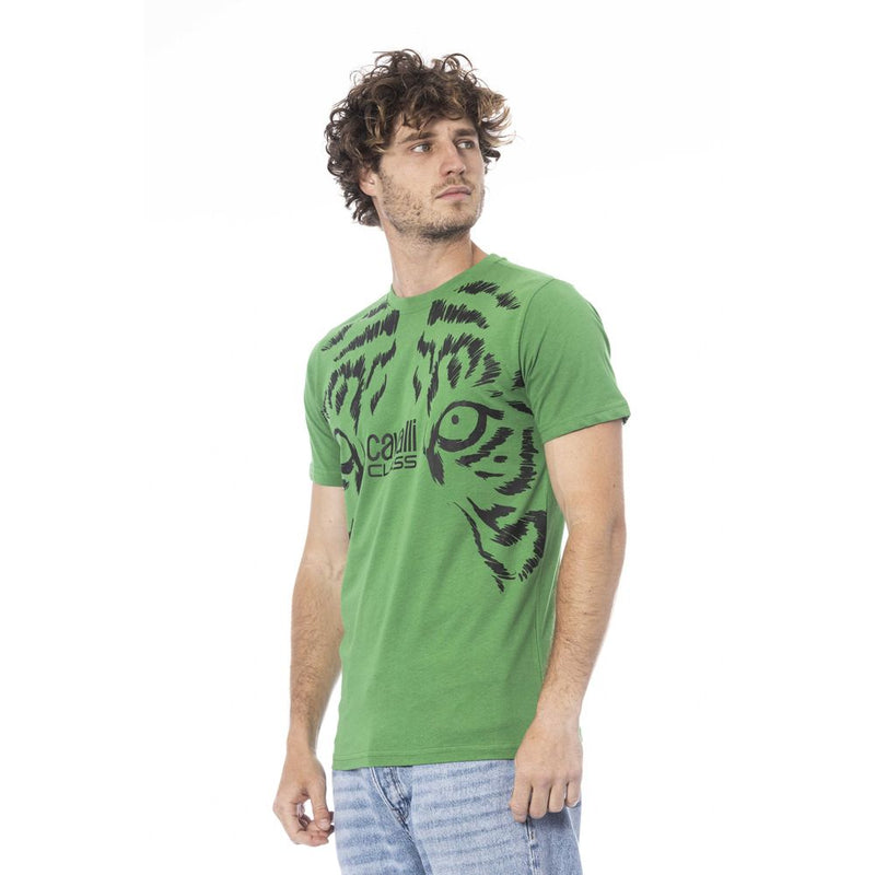 Green Cotton Men T-Shirt Cavalli Class