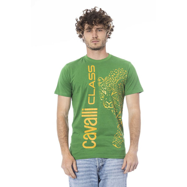 Green Cotton Men T-Shirt Cavalli Class