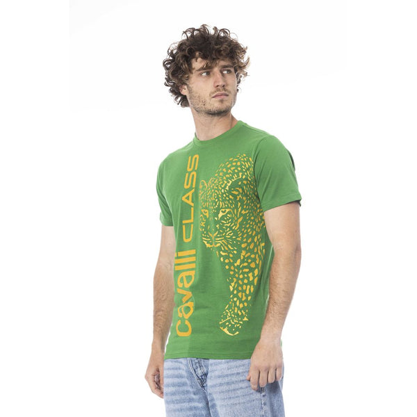 Green Cotton Men T-Shirt Cavalli Class