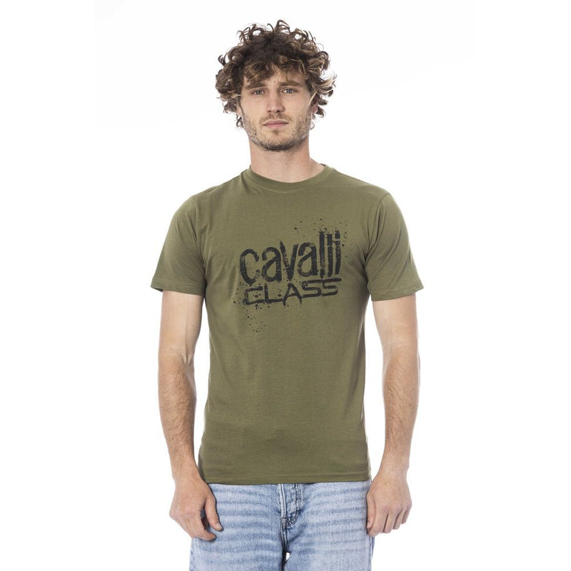 Green Cotton Men T-Shirt Cavalli Class